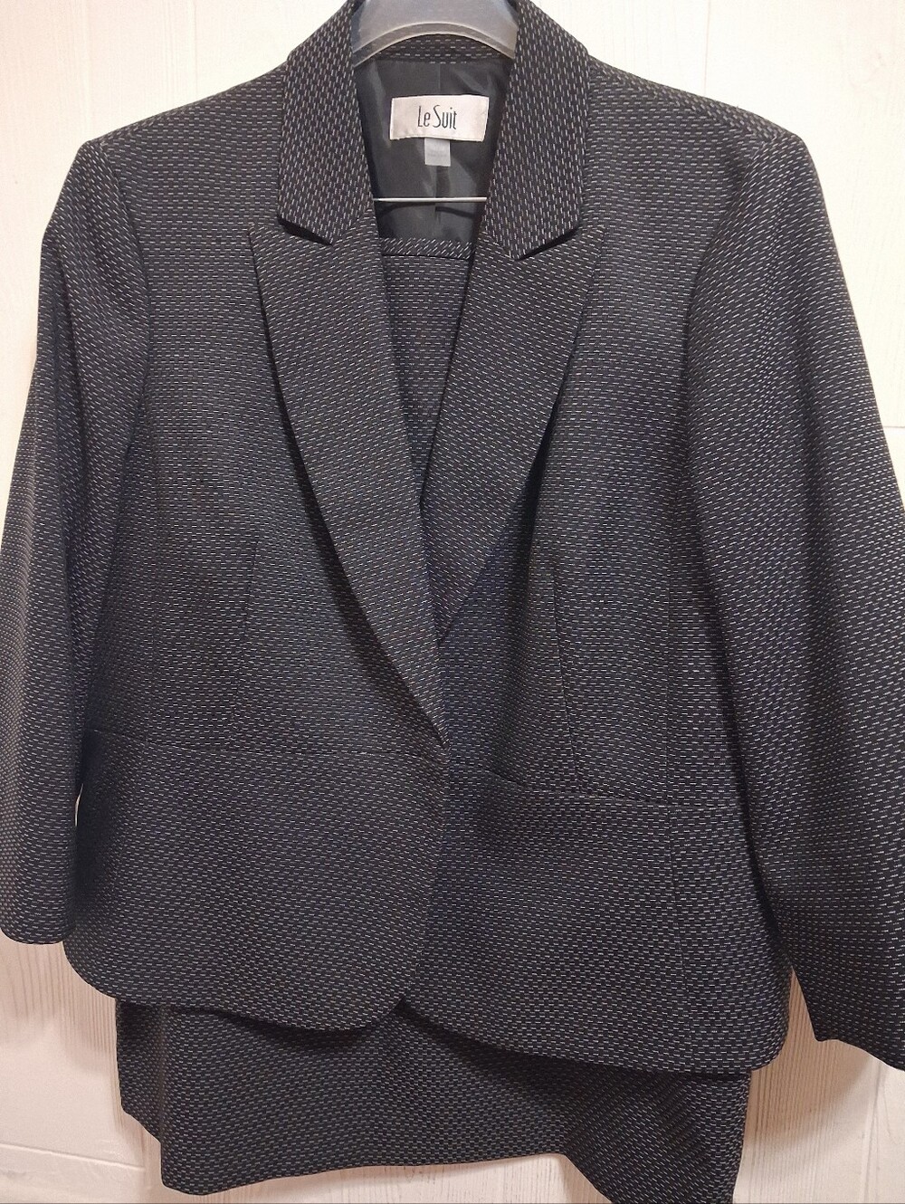 Le Suit Black Womens  Blazer - Skirt Suit